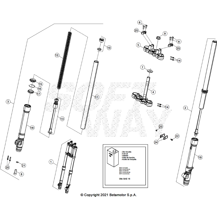 VUE ECLATEE FOURCHE BETA MOTARD 50 RR WHITE SPORT 2025